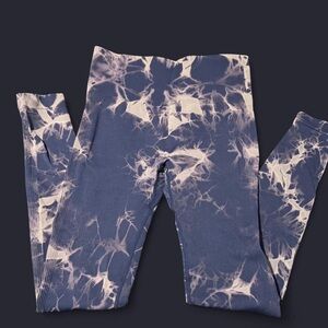 Blue and White Tie-Dye Leggings